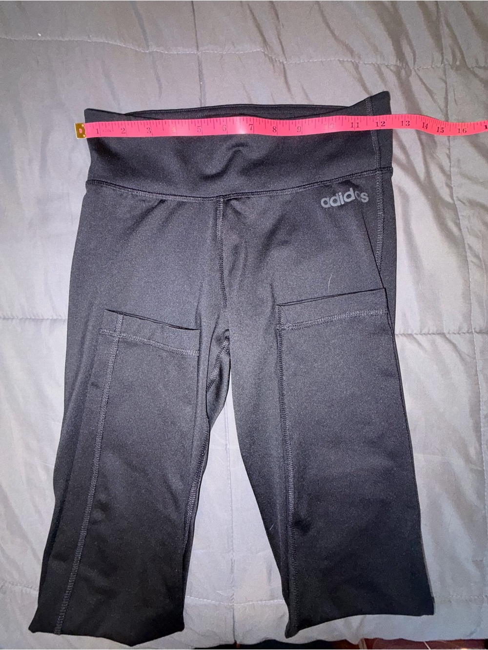 Adidas Climalite Linear Logo Spell Out Leggings Black Women's S - Picture 5 of 7